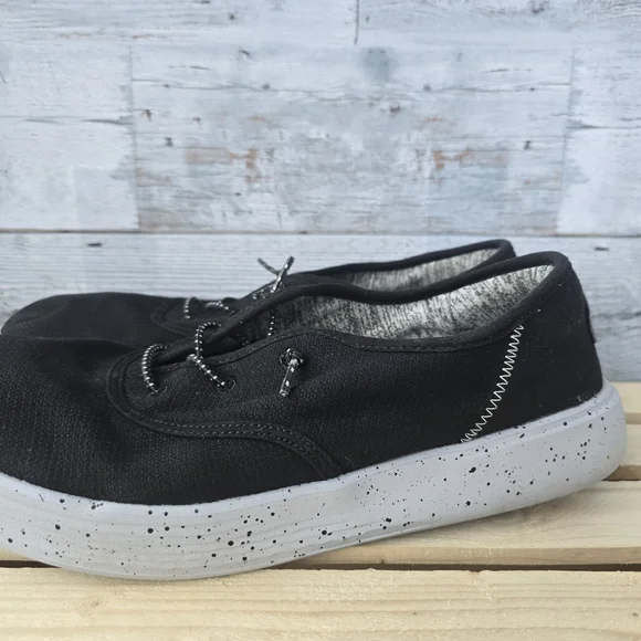 Hey Dude Conway Sport Mesh Slip On Sneakers White Black Speckles Mens Size 11 - Picture 3 of 11